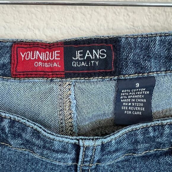 Younique Jeans Vintage Y2K Women's 9 Lace Up Leg Mid Rise Capris Stretch Denim - Picture 6 of 6